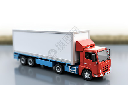 快递物流服务玩具卡车模型插画