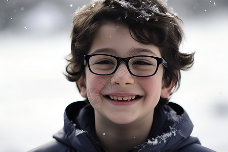 笑容中的冬日少年背景图片