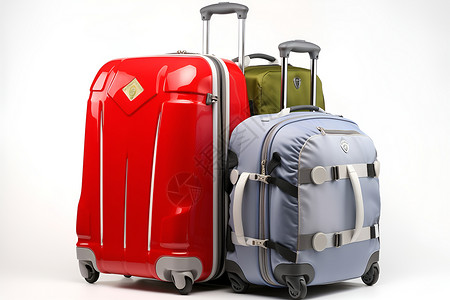 红色的行李箱背景图片