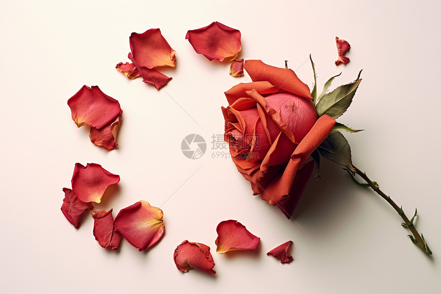 桌面上漂亮的玫瑰花图片