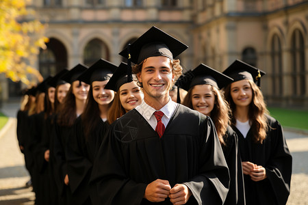 海外学子穿着毕业服装的学子背景