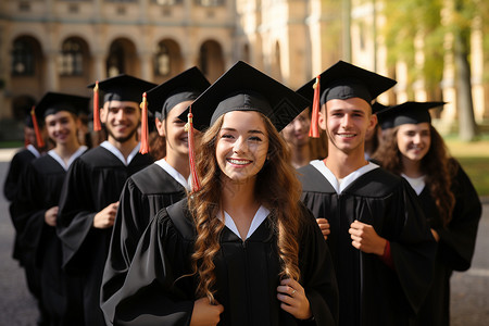 校园中毕业的学子背景图片