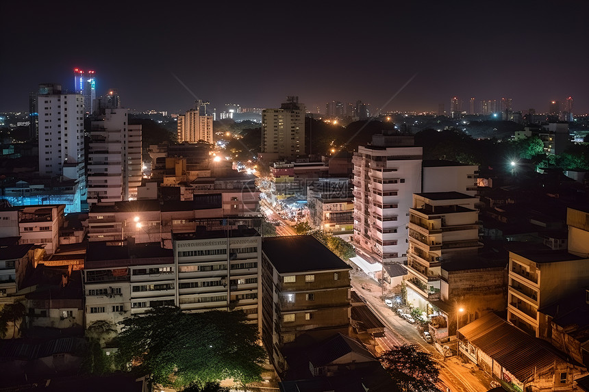 夜幕下的繁华之城图片