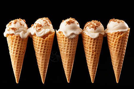 甜筒冰淇淋华夫格奥华夫高清图片
