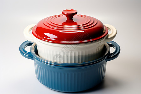 红蓝彩瓷砂锅背景图片