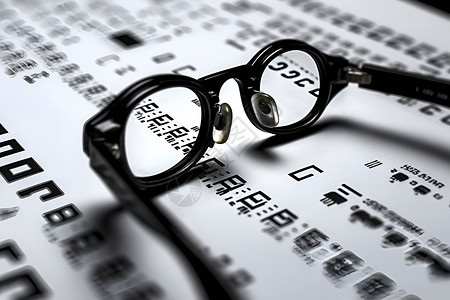 视力表和眼镜背景图片