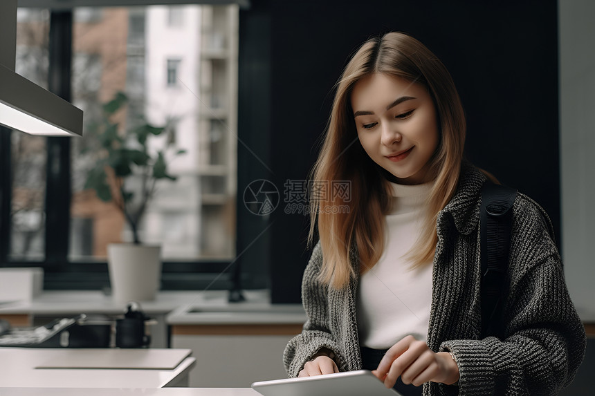 房间内的女人图片