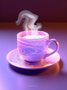 紫色的咖啡杯背景图片