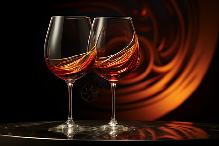 光影摄影光影中的两只酒杯插画