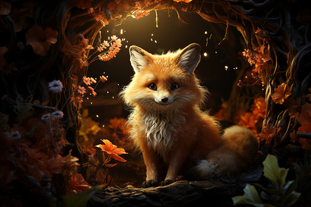 狐狸的童话之旅背景图片