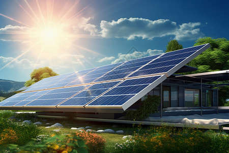 太阳能的屋顶花园背景图片