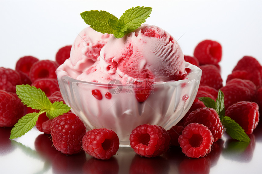 绵密的莓果冰淇淋图片