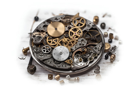 手表门店齿轮和螺丝的手表设计图片