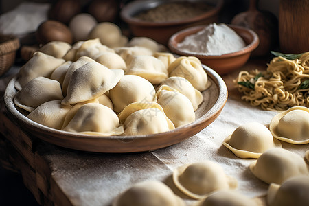 美味的饺子背景图片