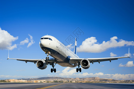飞机矢量图机场起飞的飞机背景