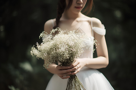 新娘的手捧花背景图片