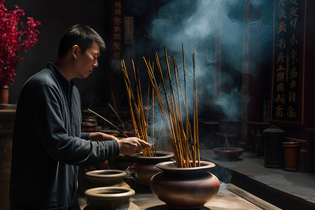 祈祷的男人背景图片