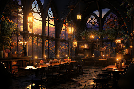 温馨的餐厅背景图片