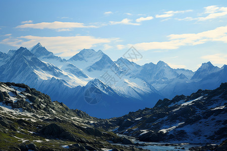 山河如画的自然风景背景图片