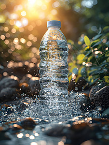 塑料瓶中的矿泉水背景图片