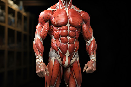红色塑料肌肉模型设计图片