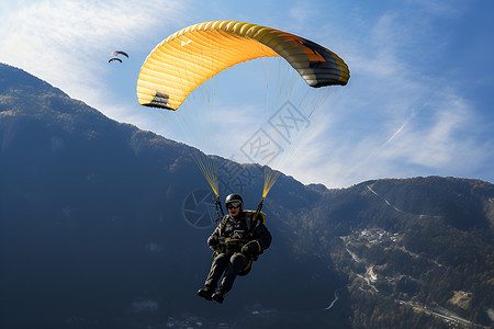 滑翔伞爱好者背景图片