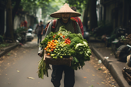 贩卖新鲜蔬菜背景图片