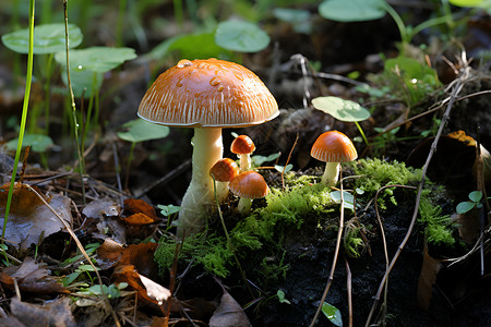 森林中的蘑菇高清图片