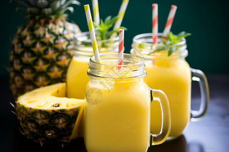 菠萝饮品摄影水果菠萝汁背景