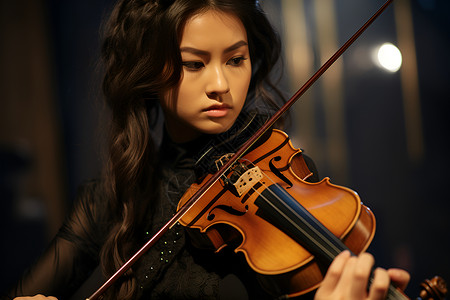 女子拉小提琴背景图片
