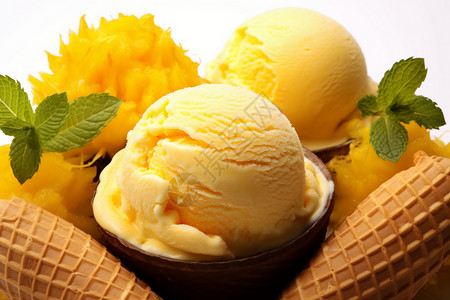 碗中健康的冰淇淋背景图片