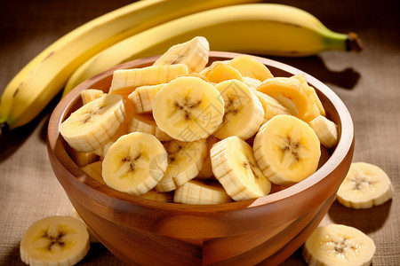 碗中香脆的香蕉干背景图片