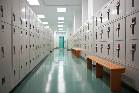 现代化的学校走廊背景图片