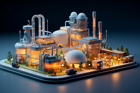 废物处理工厂模型设计图片