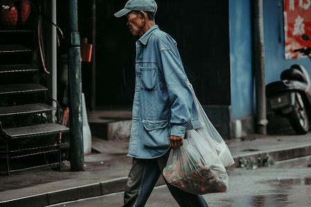 街上行走的男人背景图片