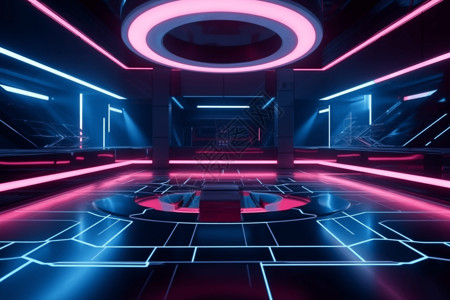 迷幻高科技的DJ俱乐部背景图片