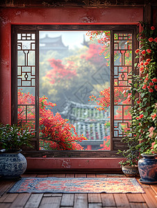 木质窗户背景图片