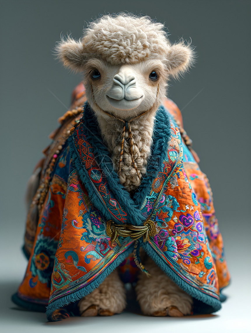双峰骆驼的织物图片