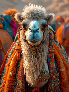 彩色的骆驼可爱双峰高清图片