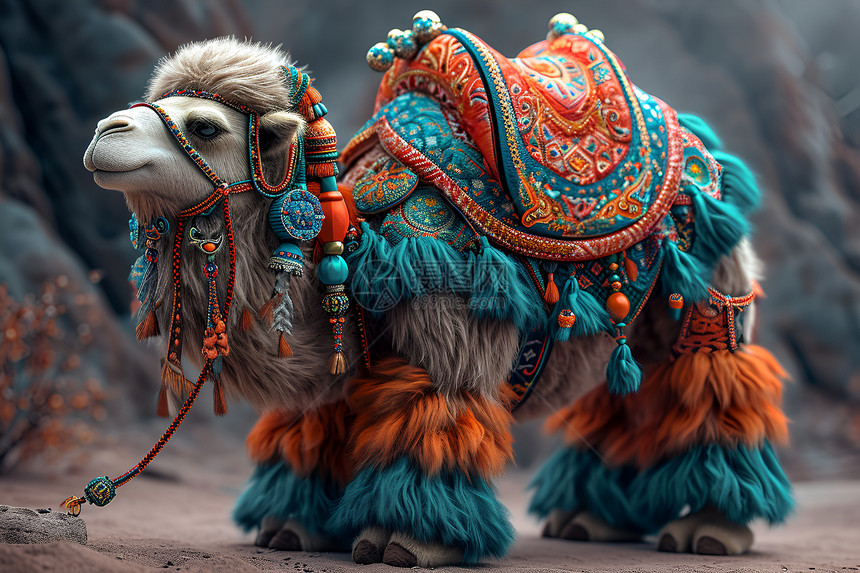 丝绸骆驼毯子图片