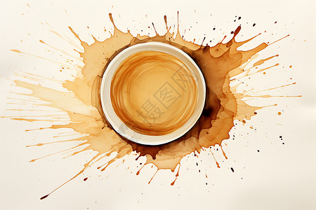 艺术创意的咖啡渍画作高清图片