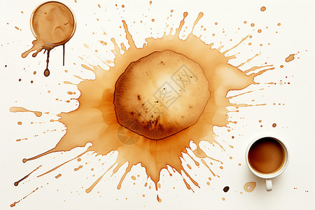 沾满咖啡渍的画作背景图片
