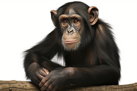 八达岭野生动物园深思中的黑猩猩背景