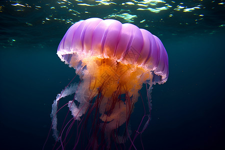 巨大的紫色水母背景图片