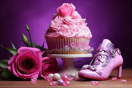 珍珠蛋糕粉色的蛋糕背景