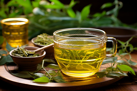 清新的绿茶健康口味高清图片