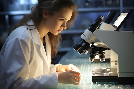 实验室中的女科学家背景图片