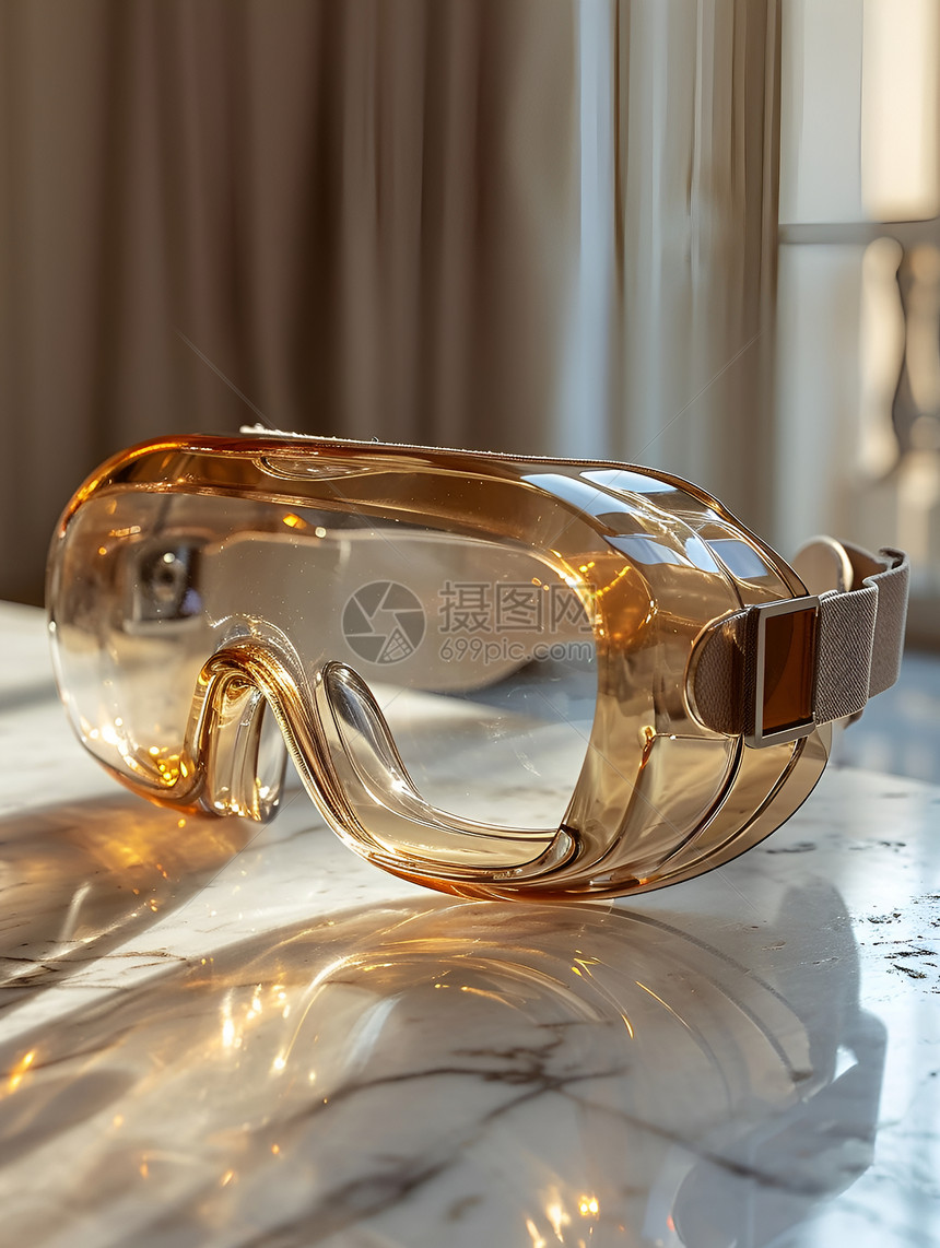 桌子上的透明眼镜图片