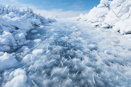 冰天雪地冰湖背景图片