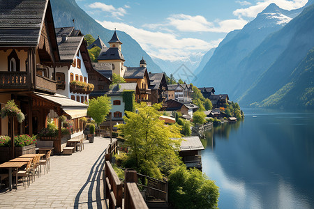 山水之间的风景背景